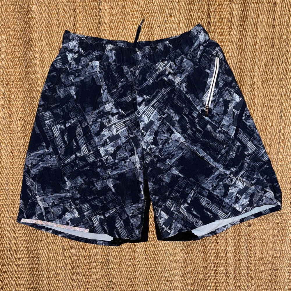 lululemon athletica Blue Patterned Athletic Shorts